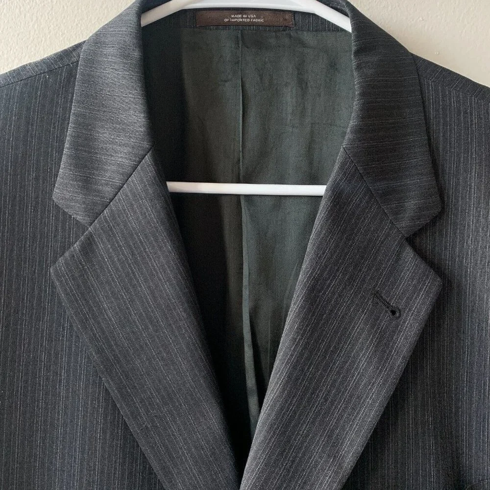 Joseph Abboud Nordstrom Mens Wool Striped 3 Button Sport Coat Suit Blazer Sz 42L
